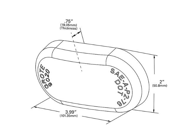 Grote Perlux Turn Signal-Parking-Side Marker Light Lens, For 45933 and 46713, Yellow Lens – 90203