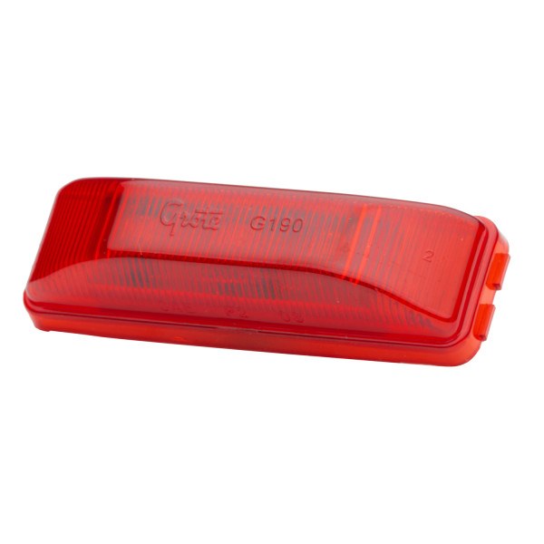 Grote Perlux Clearance Light, LED, Rectangular, 3.93 Inch Length X 1.23 Inch Width X 0.87 Inch Height, Red Lens, Polycarbonate Housing – G1902-5