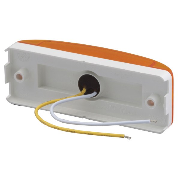 Grote Perlux Side Marker Light – LED, Universal Flat Mount, Yellow Lens, White Backing, Clear Bulb, Single, Retail Pack – G2103-5