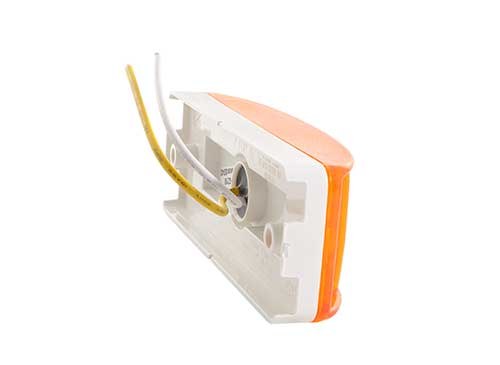 Grote Perlux Side Marker Light – LED, Universal Flat Mount, Yellow Lens, White Backing, Clear Bulb, Single, Retail Pack – G2103-5