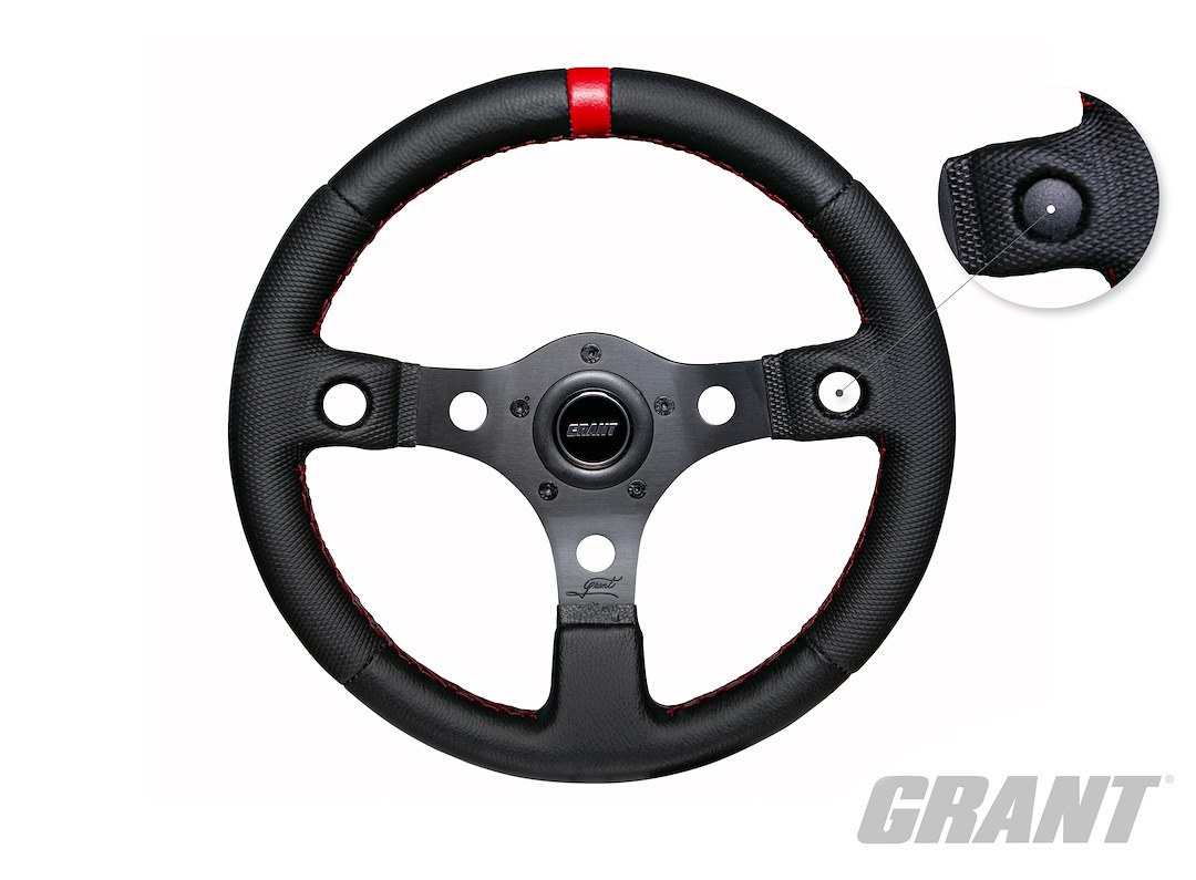 Grant Products Steering Wheel, Grant Logo, Black Spoke, With Switch Holes – 1079