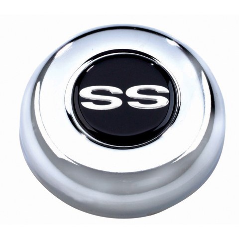 Grant Products Horn Button, For Grant Classic and Challenger Series Steering Wheels, Adhesive/Snap on Type, Chrome Plated – 5629