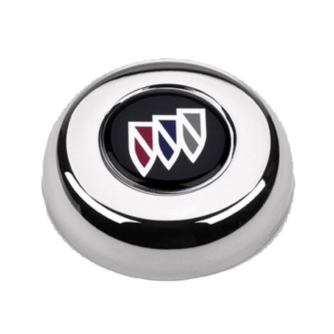 Grant Products Horn Button, For Grant Classic and Challenger Series Steering Wheels, Adhesive/Snap on Type, Chrome Plated, With Buick Emblem – 5631