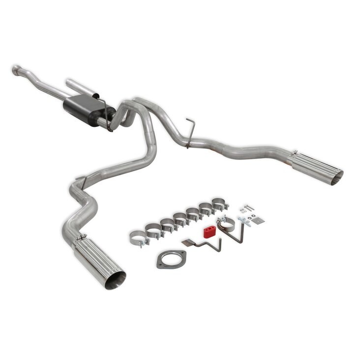 Grant Products Exhaust System Kit, Force II ® Cat Back System, 409S Stainless Steel, With Muffler, 3-1/2 Inch Pipe Diameter – S100