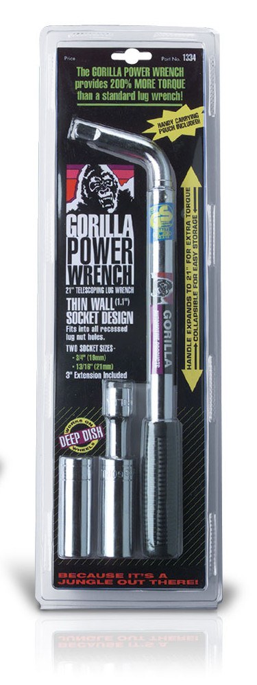 Gorilla Automotive Lug Nut Wrench, Power Series, Extendable, 1/2 Inch Drive, Telescoping Handle 14 Inch Collapsed and 21 Inch Extended Length – 1334
