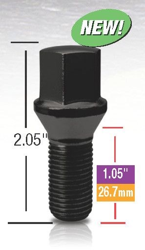 Gorilla Automotive Lug Bolt, 14 Millimeter X 1.5 Thread Size, Conical Seat, 1.05 Inch Shank Length, 2.05 Inch Overall Length – 17018BC