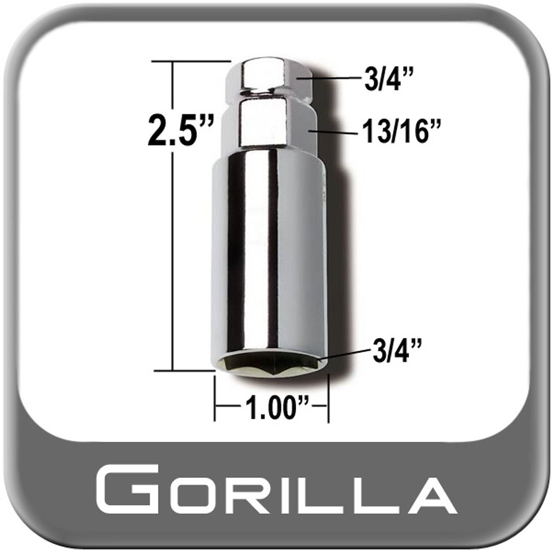 Gorilla Automotive Lug Nut Socket, Deep Well Dual Hex, 3/4 Inch and 13/16 Inch Drive, Set of 20 – 3434DS