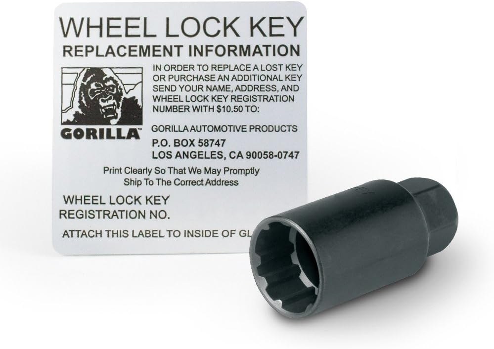 Gorilla Automotive Wheel Lock, Acorn, Lug Nut Lock, 1/2 Inch X 20 Thread Size, 60 Degree Conical, 1.4 Inch Overall Length, Chrome Plated – 71681N