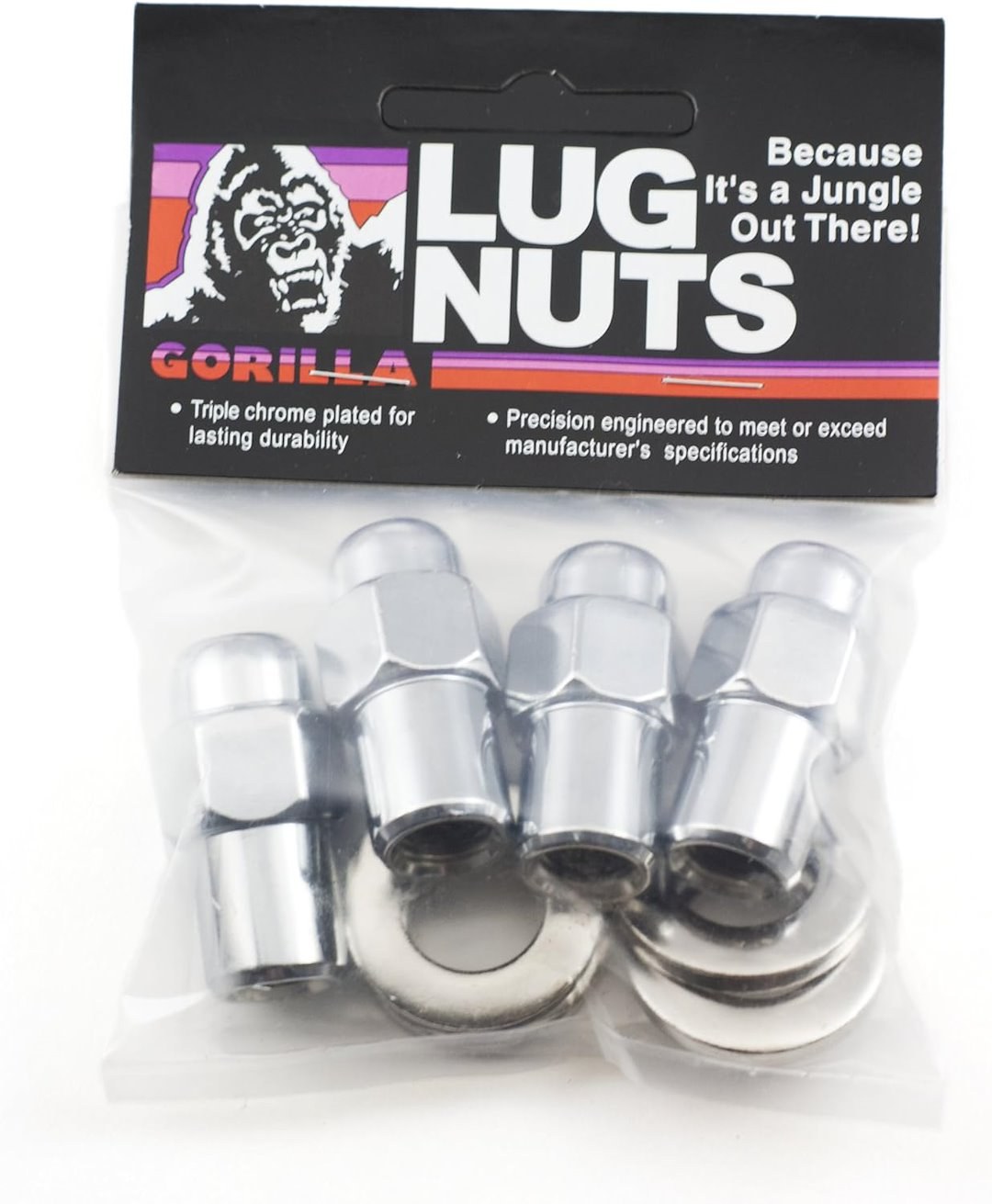 Gorilla Automotive Lug Nut, Cragar Mag, 1/2 Inch X 20 Thread Size, 3/4 Inch Mag Shank with 1-1/8 Inch Round Offset Hole Washer – 73187CRB