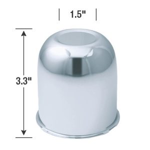 Gorilla Automotive Wheel Center Cap, Hub Cover, 3.195 Inch Diameter, 3.3 Inch Height, Closed Style, Chrome Plated, Steel, Single – HC200