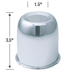 Gorilla Automotive Wheel Center Cap, Hub Cover, 3-1/4 Inch Diameter, 3-1/2 Inch Height, Closed Style, Chrome Plated, Steel, Single – HC201
