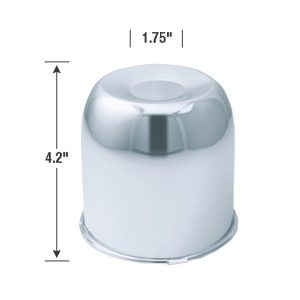 Gorilla Automotive Wheel Center Cap, Hub Cover, 4-1/4 Inch Diameter, 4.2 Inch Height, Closed Style, Chrome Plated, Steel, Single – HC202A
