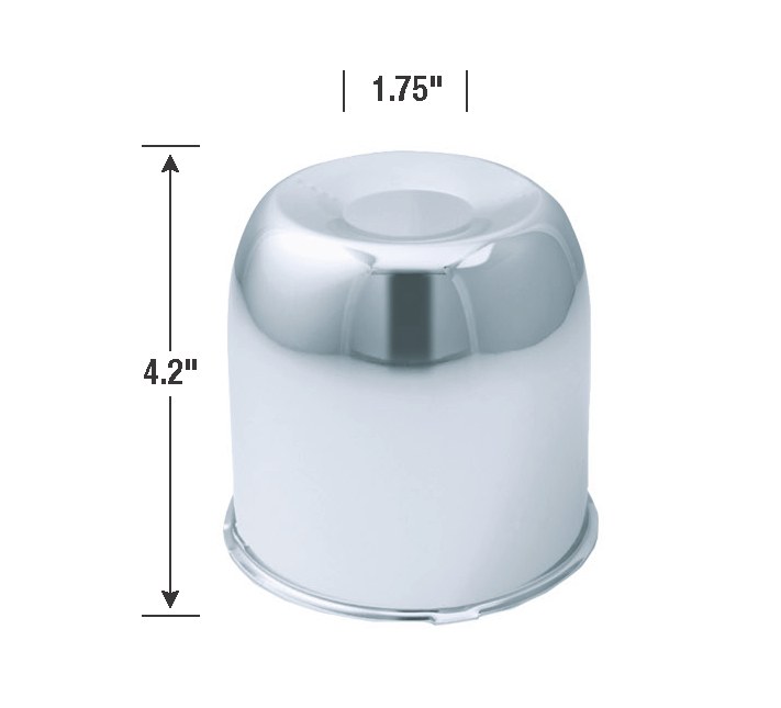 Gorilla Automotive Wheel Center Cap, Hub Cover, 4-1/4 Inch Diameter, 4.2 Inch Height, Closed Style, Chrome Plated, Steel, Single – HC202A