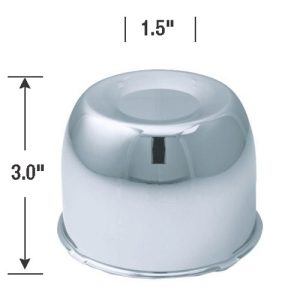 Gorilla Automotive Wheel Center Cap, Hub Cover, 4-1/4 Inch Diameter, 3 Inch Height, Closed Style, Chrome Plated, Steel, Single – HC202STA