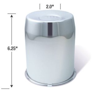 Gorilla Automotive Wheel Center Cap, Hub Cover, 5.1 Inch Diameter, 6-1/4 Inch Height, Closed Style, Chrome Plated, Steel, Single – HC211LA