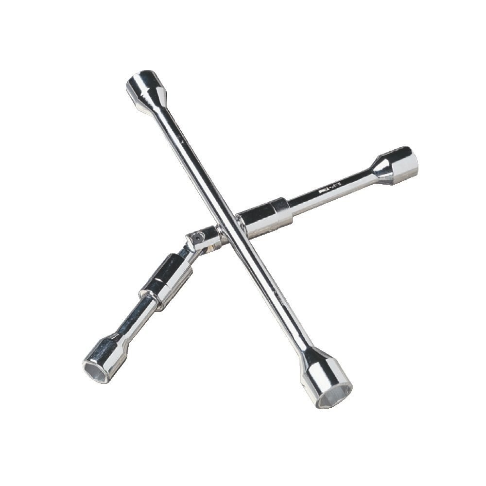 Gorilla Automotive Lug Nut Wrench, Fold-Down 4-WAY Wrench, Chrome Plated, Steel, Set of 20, With Socket Sizes (17/ 19/ 21/ 23 Millimeter) – LW-1