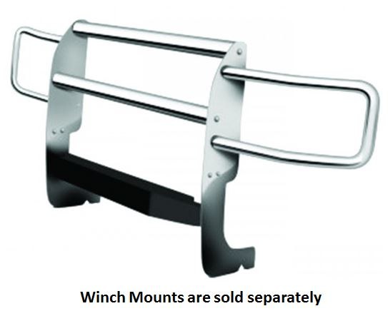 Go Ind Grille Guard, Winch System, 1-Piece, Chrome, Steel, Without Brush Guard, Without Skid Plate, Without Step Plate – 33746