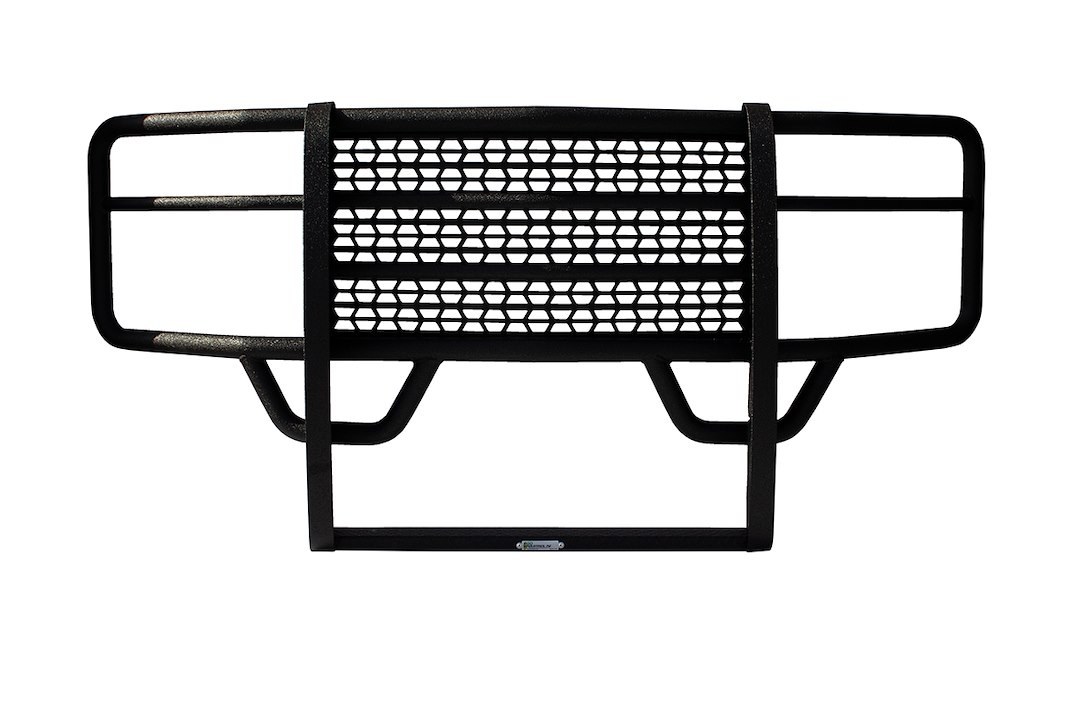 Go Ind Grille Guard, Rancher ™, Ultimate Armor Coated, Black, Steel, 1.9 Inch Diameter, With Brush Guard, Without Skid Plate, With Step Plate – 44757