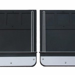 Go Ind Mud Flap, Classic Series, Direct-Fit 19 Inch X 24 Inch, Set of 2, Flat, Without Logo, Black, Screw on, With Anti Sail Brackets – 70730SET