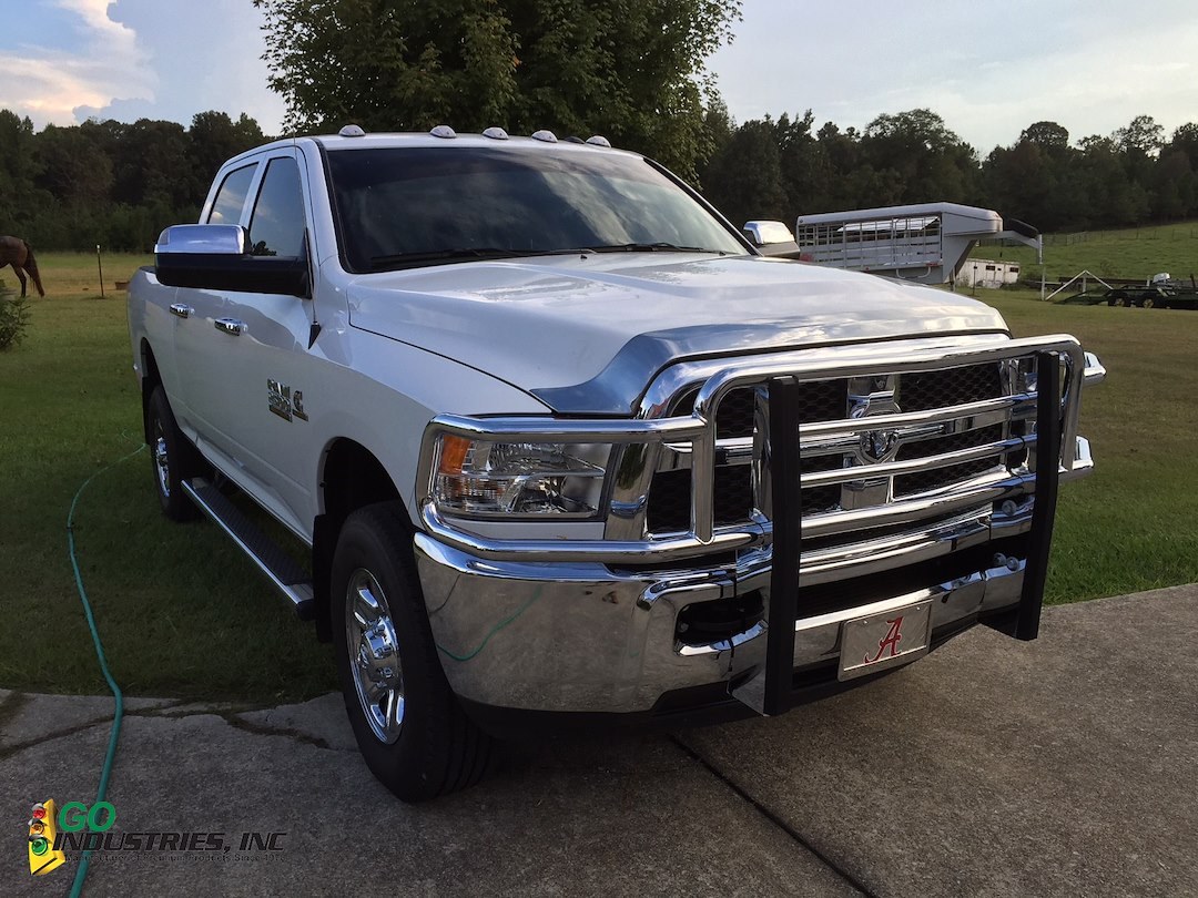 Go Ind Grille Guard, Big Tex, Chrome Plated, Steel, 1.9 Inch Diameter, With Brush Guard/ Without Brush Guard Insert, Without Skid Plate – 77669