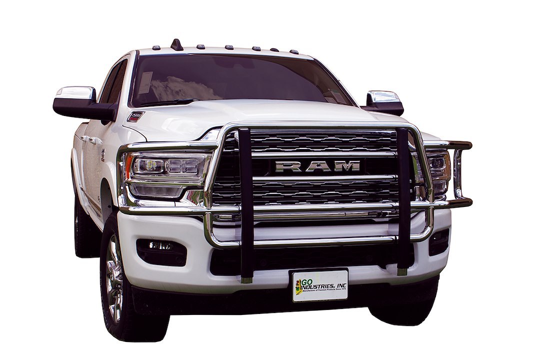 Go Ind Grille Guard, Big Tex, Nickel-Chrome Plated, Steel, 1.9 Inch Diameter, With Brush Guard/ Without Brush Guard Insert, Without Skid Plate – 77673