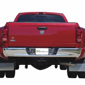 Go Ind Mud Flap, Diamond Tread, Direct-Fit 19 Inch X 24 Inch, Set of 2, Flat, Without Logo, Black with Diamond Tread Stiffener, Screw on – D70764SET