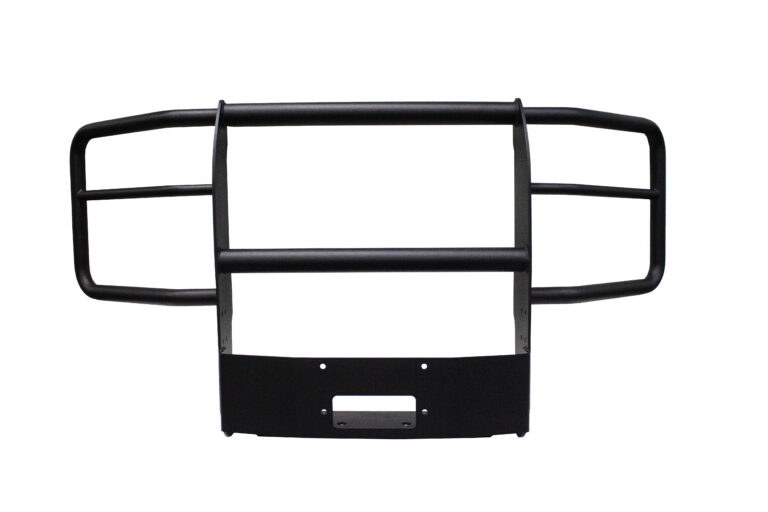 Go Ind Grille Guard, Winch System, 1-Piece, Textured Powder Coated, Black, Steel, With Brush Guard, Without Skid Plate, Without Step Plate – ET013