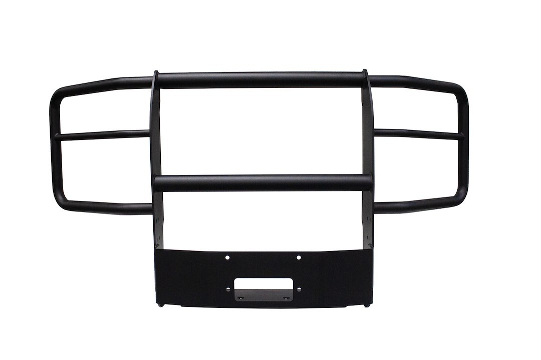 Go Ind Grille Guard, Winch System, 1-Piece, Textured Powder Coated, Black, Steel, With Brush Guard, Without Skid Plate, Without Step Plate – ET015