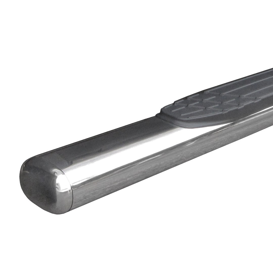 Go Rhino Nerf Bar, 1000 Series, With Step Pads, 4 Inch Oval Straight, Pollished, Stainless Steel, With Welded-Look Replaceable End Caps – 104036880PS