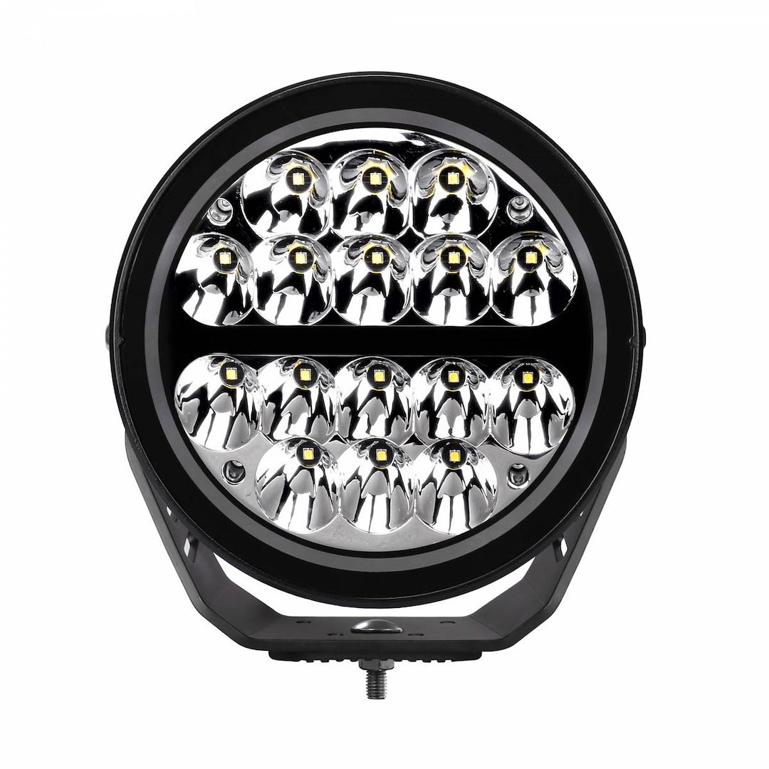 Go Rhino Driving/ Fog Light, Blackout Series, LED Bulb, Osram LED, 7 Inch Round, 170 Wattsat 2.01/12 Volt – 1.04/24 Volt – 750800711DRS
