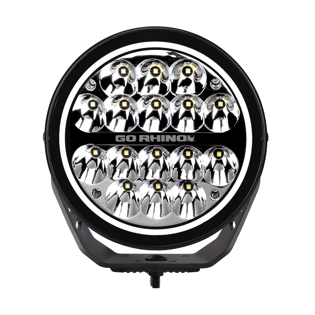 Go Rhino Driving/ Fog Light, Blackout Series, LED Bulb, Osram LED, 7 Inch Round, 170 Wattsat 2.01/12 Volt – 1.04/24 Volt – 750800711DRS