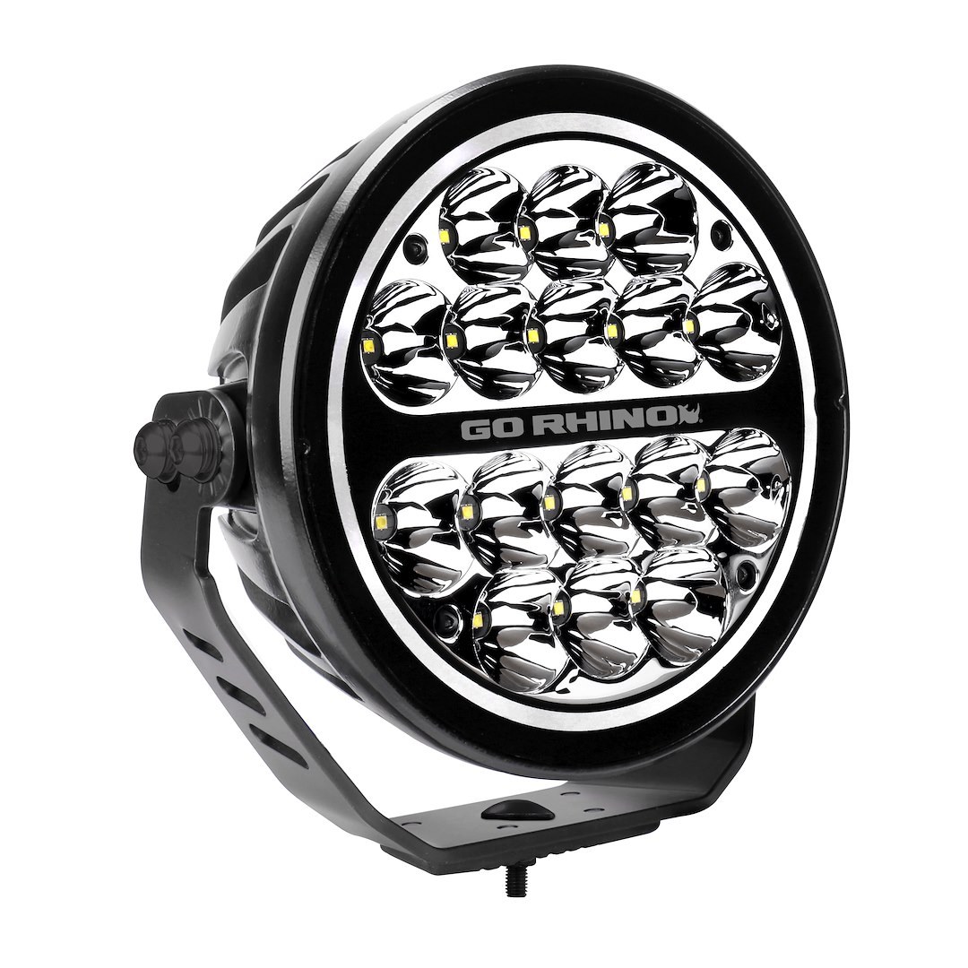 Go Rhino Driving/ Fog Light, Blackout Series, LED Bulb, Osram LED, 7 Inch Round, 170 Wattsat 2.01/12 Volt – 1.04/24 Volt – 750800711DRS