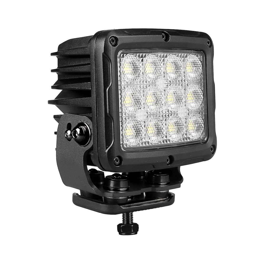 Go Rhino Driving/ Fog Light, Bright Series, LED Bulb, 5 Inch Rectangle, 18 Watts, Flood Beam, Black Aluminum Housing, Surface Mounting – 751800523FCS