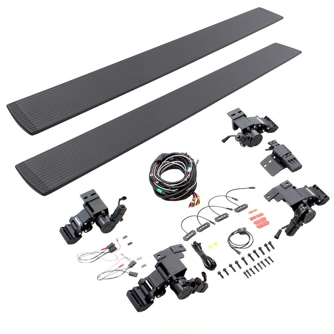 Go Rhino Running Board, E-Board E1, Textured Black, Aluminum, Lighted, Rocker Panel Mount – 20417680PC