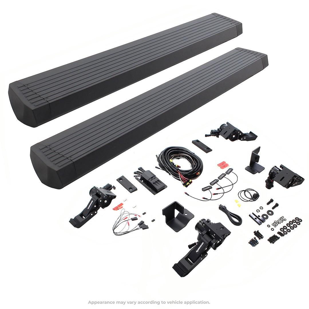 Go Rhino Running Board, E-Board E1, Textured Black, Aluminum, Lighted, Rocker Panel Mount – 20492652PC