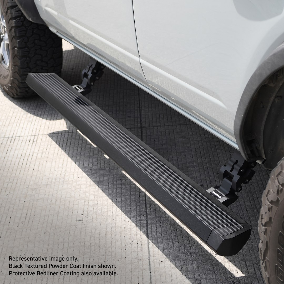 Go Rhino Running Board, E-Board E1, Protective Bedliner Coating, Black, Aluminum, Lighted, Rocker Panel Mount – 20492752T