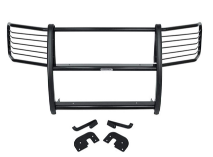 Go Rhino Grille Guard, 3000 Series, 9-Piece Modular, Powder Coated, Black, Mild Steel, With Brush Guard, Without Skid Plate, With Step Plate – 3155MB