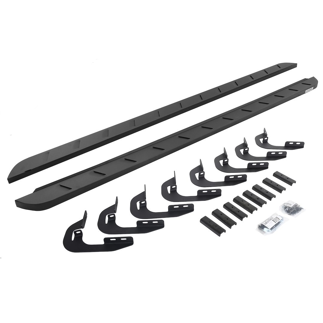 Go Rhino Running Board, RB10 Slim Line, Textured Powder Coated, Black, Mild Steel, Rocker Panel Mount – 63404787SPC