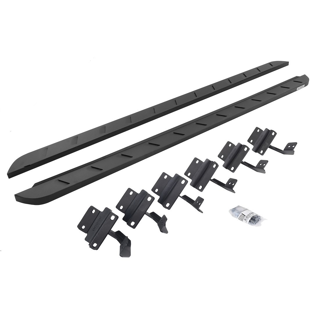 Go Rhino Running Board, RB10 Slim Line, Textured Powder Coated, Black, Mild Steel, Rocker Panel Mount – 63415587SPC