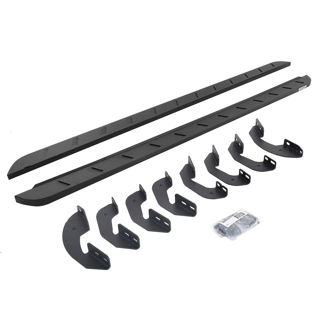 Go Rhino Running Board, RB10 Slim Line, Textured Powder Coated, Black, Mild Steel, Body/Frame Mount – 63443687SPC