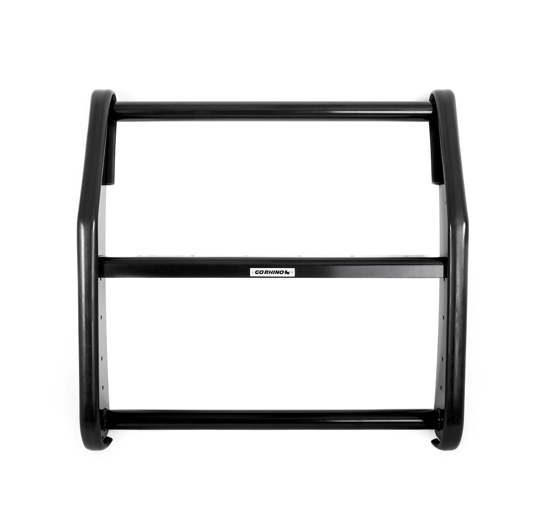 Go Rhino Bumper Push Bar, Gloss, Black, Steel, 3 Inch Diameter, Without Wrap Around Brush Guard, Without Light Mounting Holes – 5090