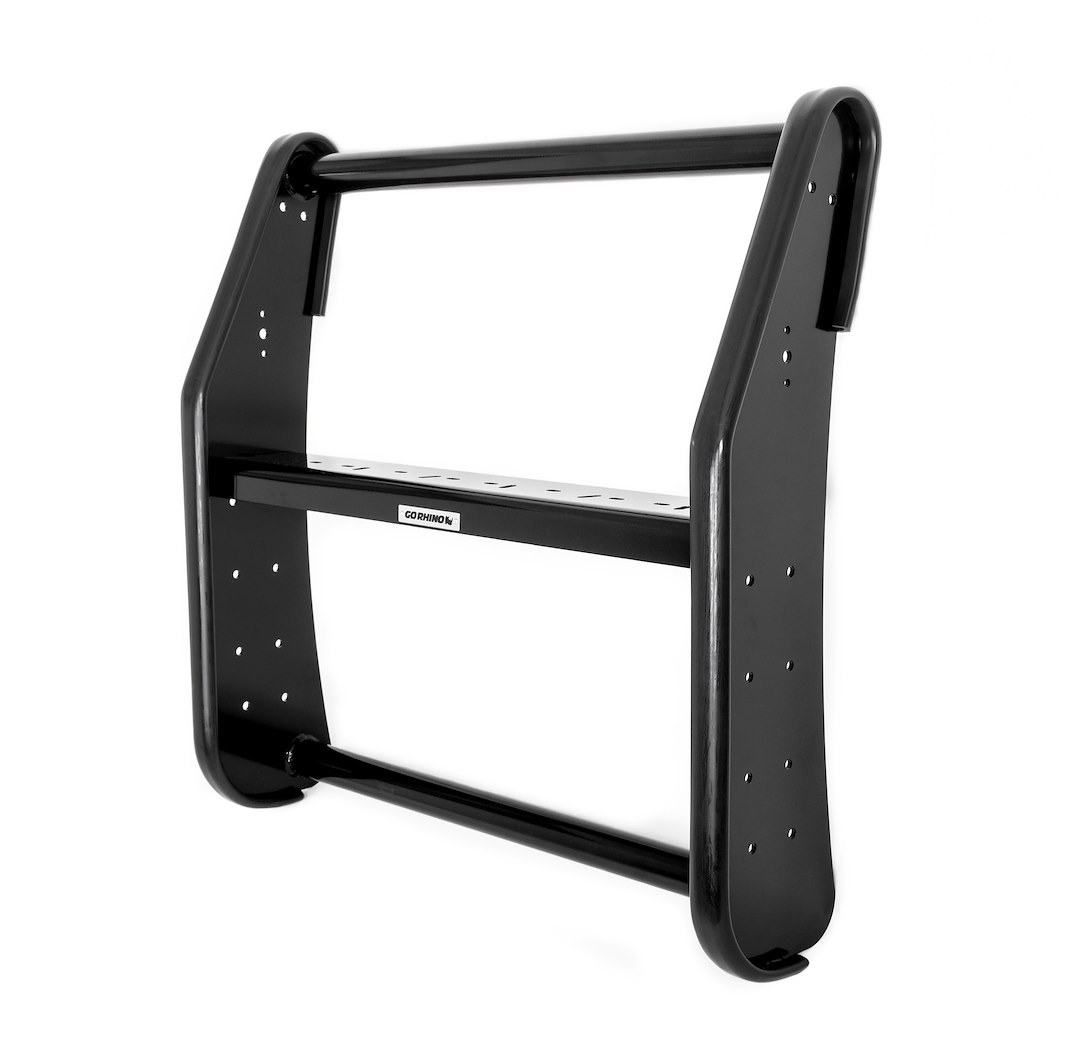 Go Rhino Bumper Push Bar, Gloss, Black, Steel, 3 Inch Diameter, Without Wrap Around Brush Guard, Without Light Mounting Holes – 5090