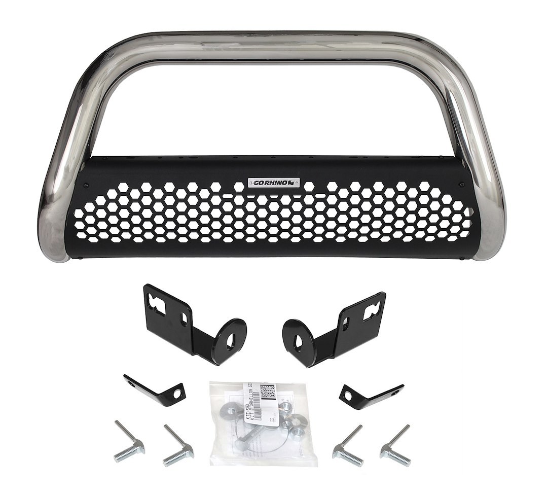 Go Rhino Bull Bar, Rhino! Charger- RC2, Polished, Stainless Steel, 3 Inch Diameter – 55288PS