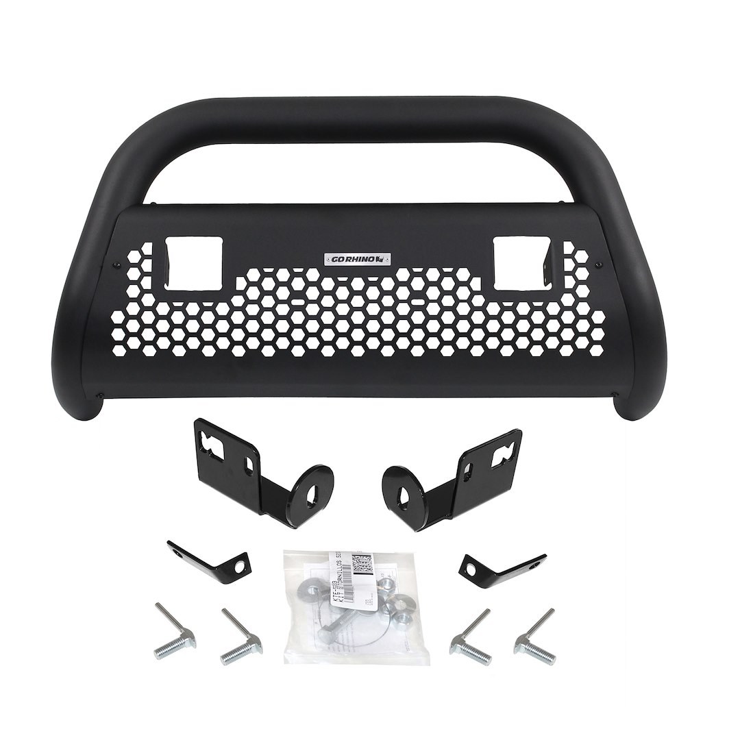 Go Rhino Bull Bar, Rhino! Charger- RC2 Light Ready, Textured Powder Coated, Black, Steel, 3 Inch Diameter – 55632LT
