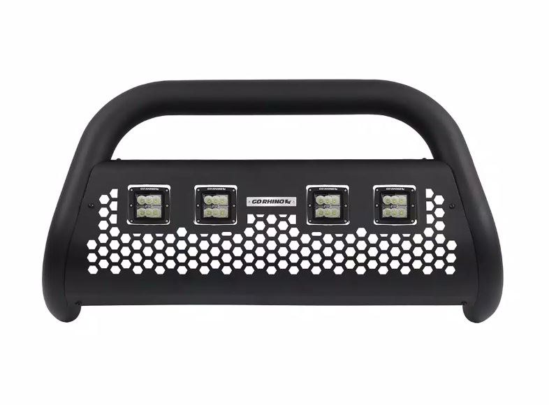 Go Rhino Bull Bar, Rhino! Charger- RC2 Light Ready, Black, Textured Powder Coated, Steel, 3 Inch Diameter – 55664LT