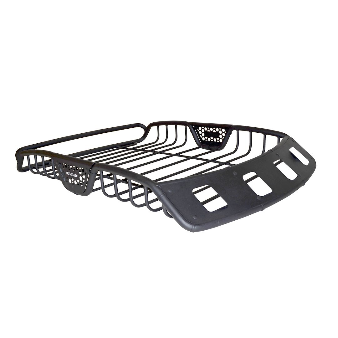 Go Rhino Roof Basket, Safari Rack, 48 Inch Length X 40 Inch Width X 6 Inch Height, Black Textured Powder Coat Steel with Black Fairings – 59045T