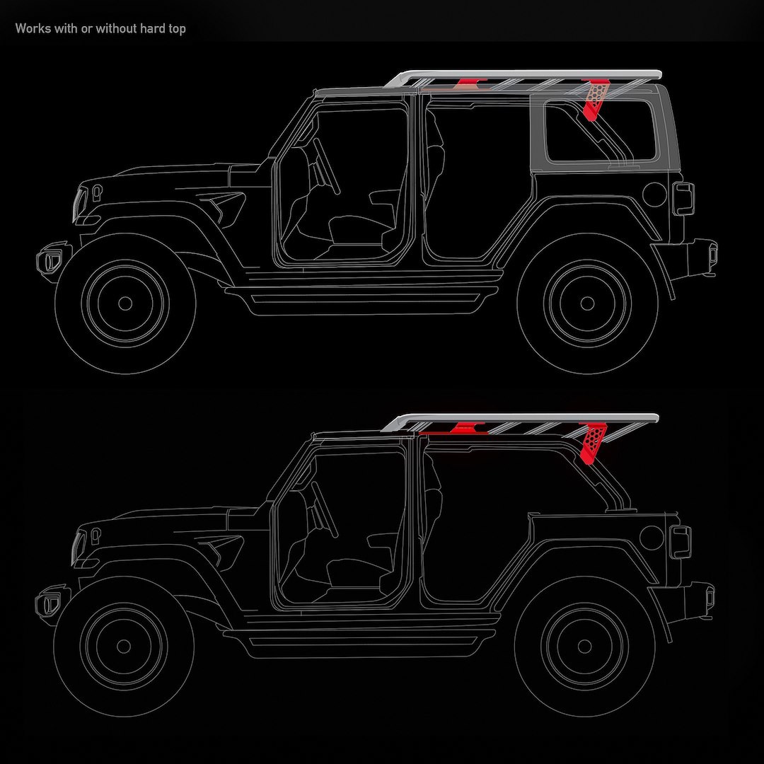 Go Rhino Roof Basket Mounting Kit, Srm Series, For Srm Series Roof Baskets and Racks to Install on Vehicles Without Cross Bars – 5910012T