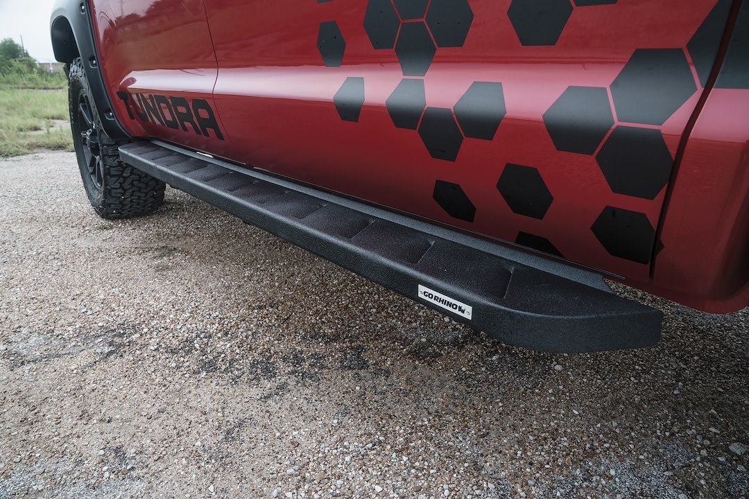 Go Rhino Running Board, RB10, Textured, Black, Mild Steel, Unlighted, Rocker Panel Mount, 87 Inch Length – 63441687T