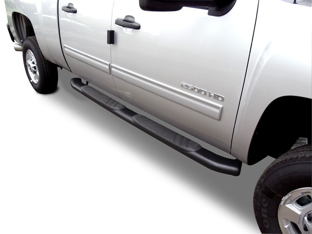 Go Rhino Nerf Bar, OEM Xtreme, With Step Pads, 5 Inch Oval Straight, Black Powder Coated, Composite, Without End Caps – 685409987CB