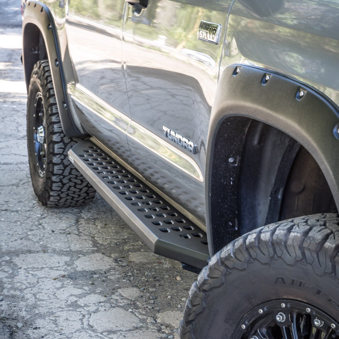 Go Rhino Running Board, RB20, Textured Powder Coated, Black Galvanized Steel, Unlighted, Rocker Panel Mount – 69417680PC